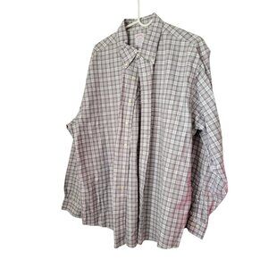 Men's Brooks Brothers XL Pink Gray Plaid Button Down Long Sleeve Shirt